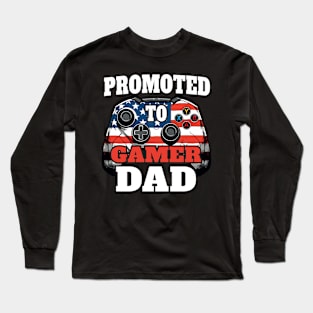 Promoted to Gamer Dad: American Flag Controller Long Sleeve T-Shirt